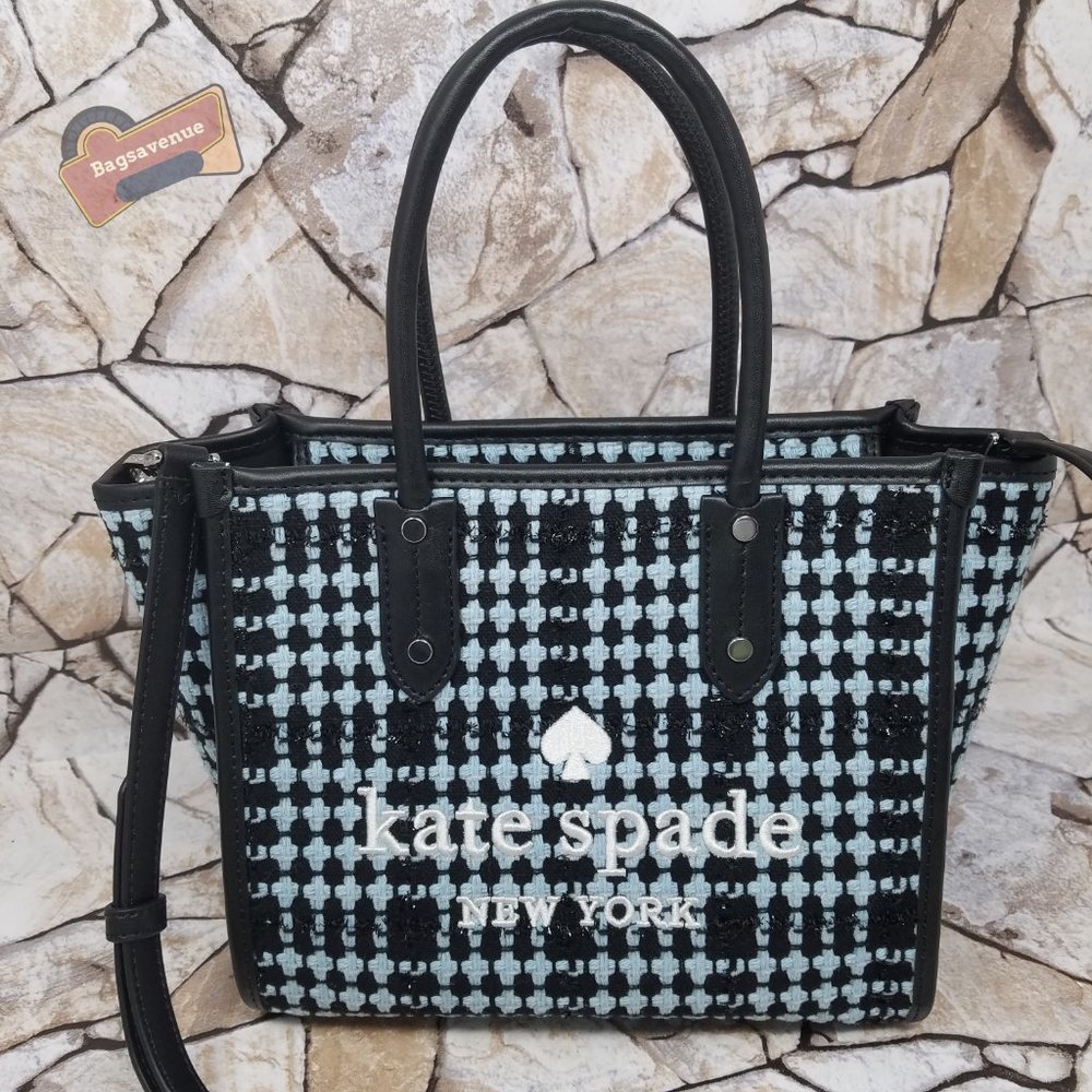 #bagsavenue fast ship new Ella Small Tote Crossbody in Tweed Fabric Kate Spade - Picture 4 of 11